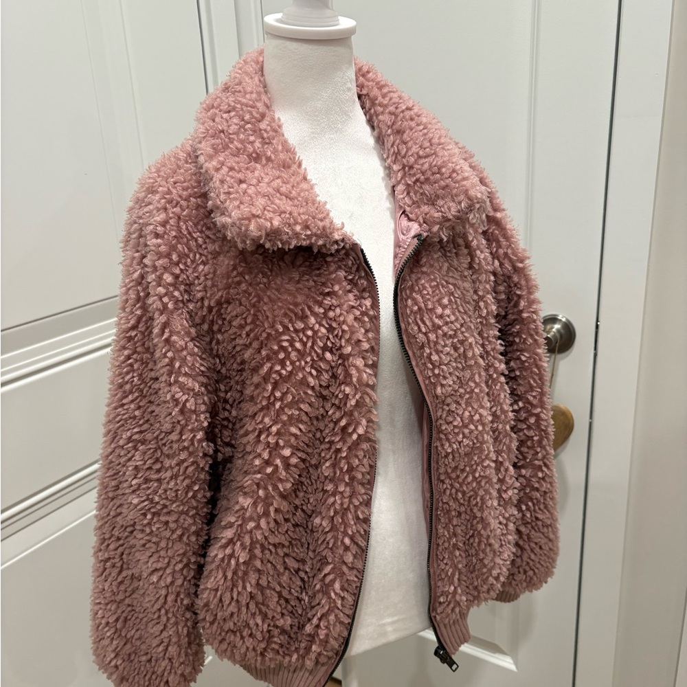 Dusty Pink Teddy Jacket